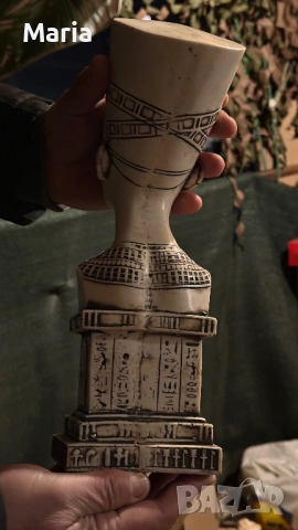 Декоративен бюст Нефертити – полирезин, винтидж визия“, снимка 4 - Декорация за дома - 53350918