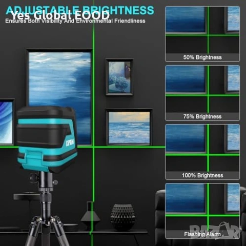 Kiprim LV8 зелен лазерен нивелир самонивелиращ, снимка 4 - Други инструменти - 53442778