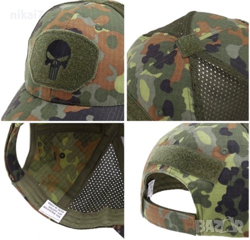 Тактическа шапка с мрежа Punisher skull Tactical Multicam лов стрелба, снимка 8 - Екипировка - 41769328