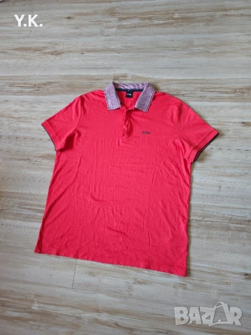 Оригинална мъжка тениска с яка Hugo Boss, снимка 2 - Тениски - 51245185