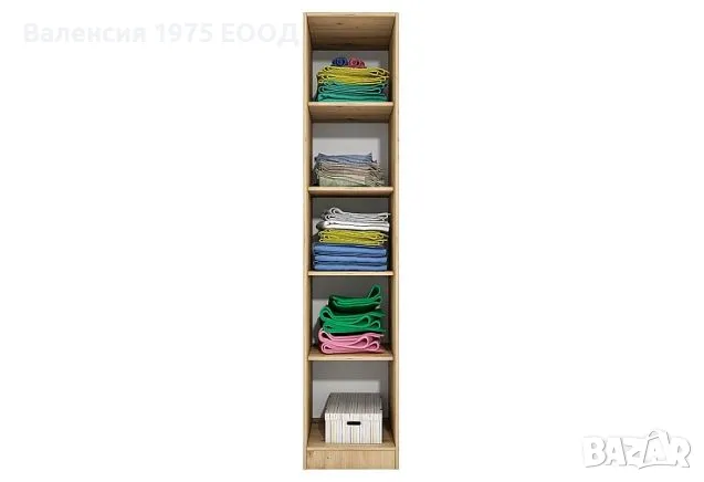 Еднокрил гардероб Сити 1010 дъб артисан или комбинация мока и латея мока/ ла, снимка 5 - Гардероби - 47360498