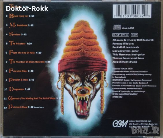 Running Wild – Black Hand Inn 1994 (1995, CD) , снимка 2 - CD дискове - 42422486