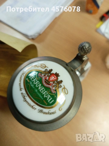 неизползвана ретро чаша за бира с калаен капак със сертификат, снимка 2 - Колекции - 53661534