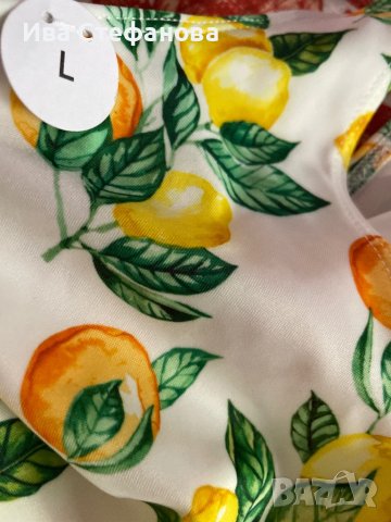 Нов цял бързосъхнещ бански костюм етикет хигиенна лепенка принт лимони лимон wow 😮 , снимка 8 - Бански костюми - 41322844
