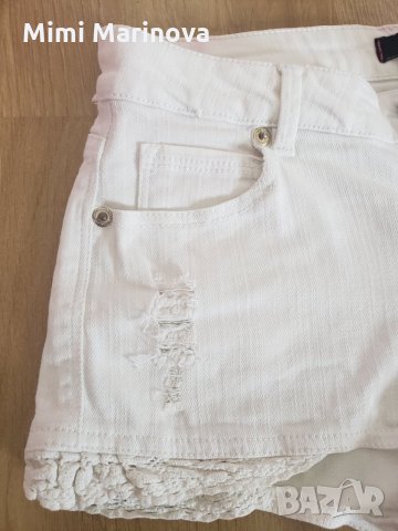 Къси дънкови панталонки Tally Weijl дантела накъсани, снимка 4 - Къси панталони и бермуди - 33934556