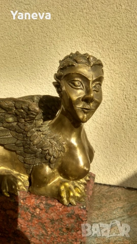 Бронзова , авторска скулптура от Славей Петров на харпия, снимка 4 - Статуетки - 53432998