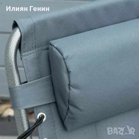 Сгъваем шезлонг с възглавница, 5-степенна облегалка, снимка 7 - Градински мебели, декорация  - 51648230