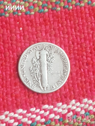 Сребърна монета дайм 10 цента 1944, снимка 2 - Нумизматика и бонистика - 53437955