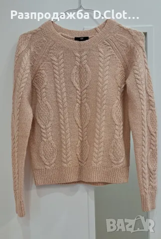 розов пуловер H&M, снимка 4 - Блузи с дълъг ръкав и пуловери - 48091342