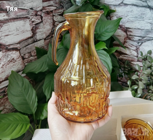 Нов сервиз кана и чаши в цвят кехлибар , снимка 5 - Сервизи - 51871941