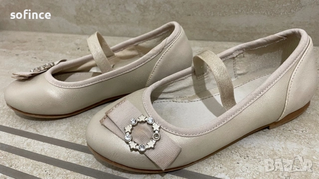 Златни пантофки с панделка и кристали за момиче Майорал/Mayoral  в златисто 