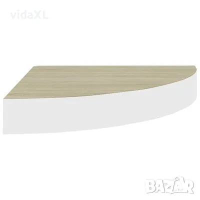 vidaXL Стенни ъглови рафтове, 2 бр, дъб и бяло, 35x35x3,8 см, МДФ(SKU:326640), снимка 4 - Други - 49226587