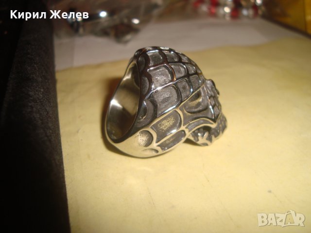 ХЕВИ-МЕТЪЛ ПРЪСТЕН - МАСКА НЕРЪЖДАЕМА СТОМАНА НОВ МАСИВЕН 25003, снимка 3 - Пръстени - 34339730