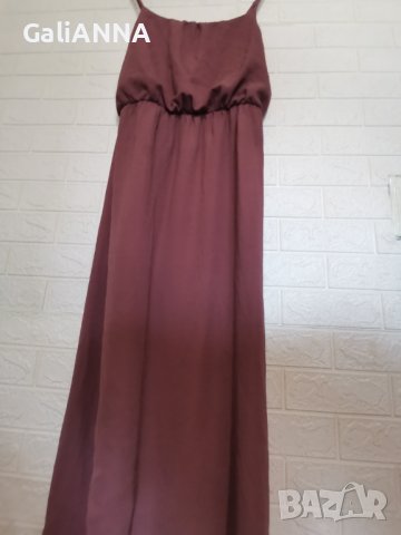 ДЪЛГА СТРАХОТНА РОКЛЯ В ЦВЯТ КАПУЧИНО, РАЗМЕР XL, снимка 2 - Рокли - 41983985