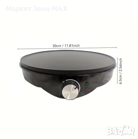 Електрически уред за палачинки и ролки яйца – 30 см, незалепващо покритие, снимка 2 - Други - 52893268