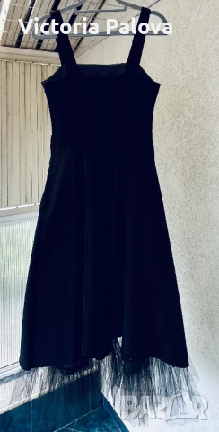 Скъпа черна рокля с тюл RINASCIMENTO Италия, снимка 8 - Рокли - 50506441