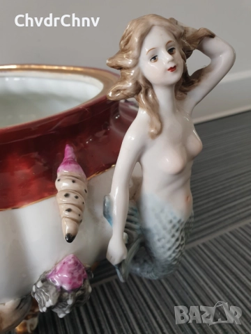 Meissen 37см-7кг/голяма стара Майсен порцеланова фигурална кутия с капак/супник, снимка 5 - Антикварни и старинни предмети - 51531969