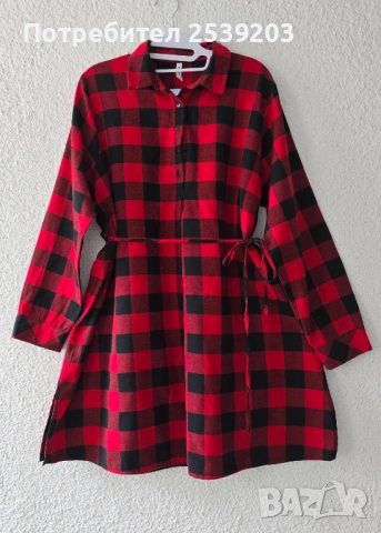Дамска карирана рокля размер ХЛ-2ХЛ , снимка 6 - Рокли - 53697396