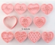 10 броя сърца сърце Love пластмасови резци резец печат за тесто бисквитки фондан декорация торта , снимка 3