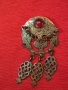 СТАРИННА ВЪЗРОЖДЕНСКА АЖУРНА БОРНЗОВА ОРНАМЕНТИРАНА РЕТРО БРОШКА РЯДКА РЪЧНА ИЗРАБОТКА 38671, снимка 1