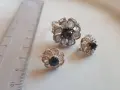 Масивен сребърен комплект цветя, снимка 3