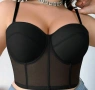 2XL 95 E Елегантен корсет сутиен в черно и телесен цвят , снимка 2