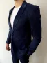 Елегантен мъжки син костюм Теодор (Slim Fit) – отлично състояние, снимка 7
