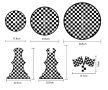черно бели квадрати Рали шах мат 3 етажна Триетажна поставка стойка за мъфини картонена , снимка 2