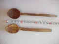 Лот от 2 бр. лъжици дървени стари, снимка 2
