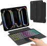Нов Клавиатура Калъф за таблет iPad Pro 11 2024 M4, Подсветка и Тъчпад, снимка 1