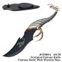 Декоративен нож - Scorpion Hunter Knife  на  декоративна стойка, снимка 3