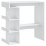vidaXL Бар маса с шкаф за съхранение, бяла, 100x50x101,5 см, ПДЧ(SKU:809449