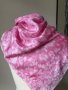 Розов, копринен шал/ розова кърпа за глава