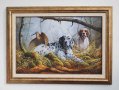 Ловни кучета - сетери с бекас, картина за ловци, снимка 1 - Картини - 44373282