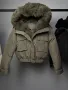 Уникално късо зимно яке с пух три цвята , снимка 4