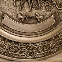 Немска Барокова чиния за стена– Цинк, маркирана., снимка 3 - Антикварни и старинни предмети - 44452212