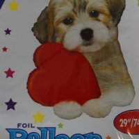 сладко Куче кученце със сърце Свети Валентин фолио фолиев, снимка 1 - Други - 35766215