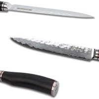 Нов 8 инчов Нож за дърворезба дървена дръжка с кожена обвивка Дом Кухня, снимка 5 - Други - 42446010