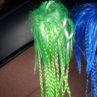 Неоново зелен и син  с ластик за коса с плитки , снимка 4 - Аксесоари за коса - 36155134