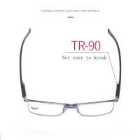 Бифокални очила за четене с квадратна полурамка против сини лъчи TR90, снимка 6 - Други - 36076234