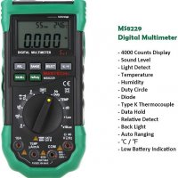 Цифров Мултиметър , Мултицет MASTECH MS8229 VAC/VDC | AAC/ADC | OHM | F | °C | Hz | LUX | RH | dB, снимка 6 - Други инструменти - 38677587