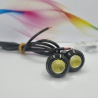 Комплект LED Диодни Дневни светлини 6000К бели, орлово око 18мм, снимка 2 - Аксесоари и консумативи - 41116351