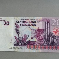 Банкнота - Свазиленд - 20 емалангени UNC | 2017г., снимка 2 - Нумизматика и бонистика - 41484027