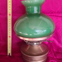 Стара ретро газова лампа със зелен абажур, снимка 2 - Декорация за дома - 44420949