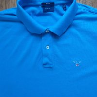 GANT The Original Polo Day Blue - страхотна мъжка тениска КАТО НОВА 2ХЛ, снимка 3 - Тениски - 44422145