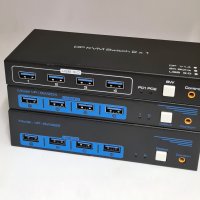 4K DP USB KVM суич, снимка 1 - Кабели и адаптери - 44173312