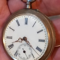 Сребърен джобен часовник Cilindre 10 rubis , снимка 6 - Джобни - 41281780
