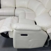 Светло кремав ъглов диван с електрически релакс механизъм, снимка 3 - Дивани и мека мебел - 40627935