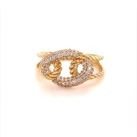 Златен дамски пръстен 2,37гр. размер:56 14кр. проба:585 модел:16561-3, снимка 1 - Пръстени - 40606003