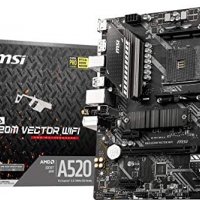 MSI MAG A520M VECTOR WIFI, AM4, A520, DDR4, PCI-E 3.0 (DP/HDMI), 4x SATA 6Gb/s, 1x M.2 M.2, 4x USB 3, снимка 1 - Дънни платки - 38648230